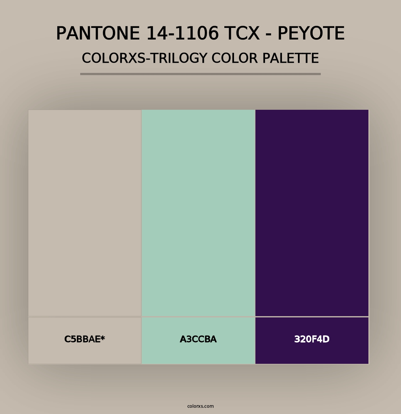 PANTONE 14-1106 TCX - Peyote - Colorxs Trilogy Palette