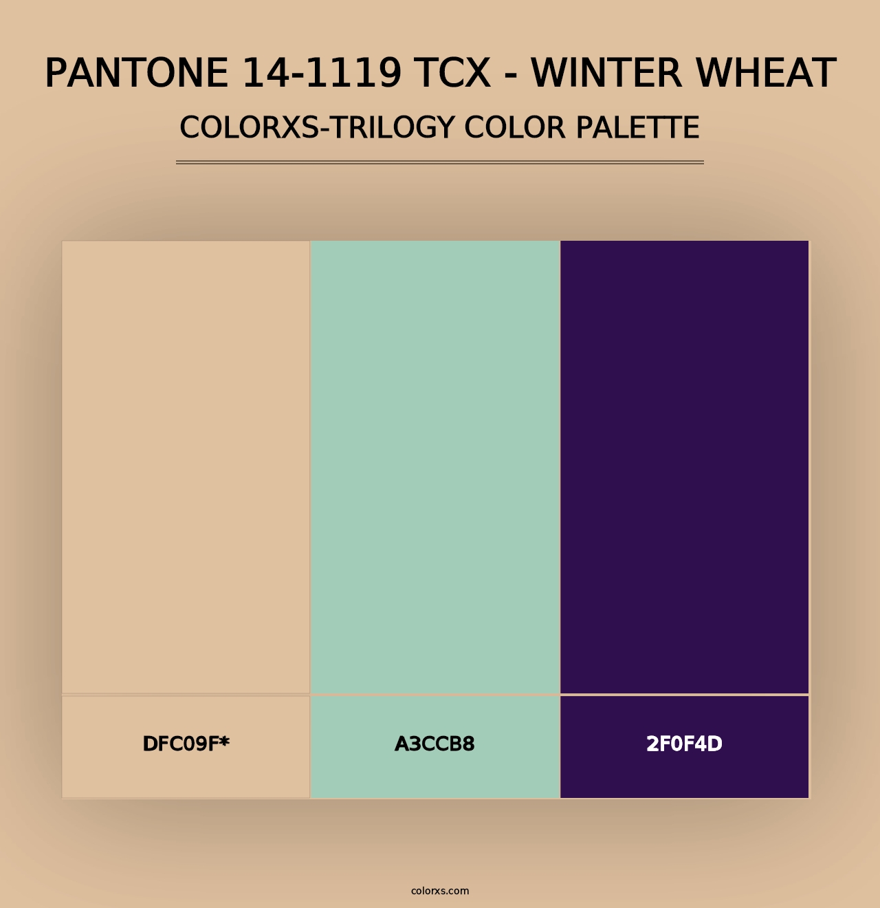 PANTONE 14-1119 TCX - Winter Wheat - Colorxs Trilogy Palette