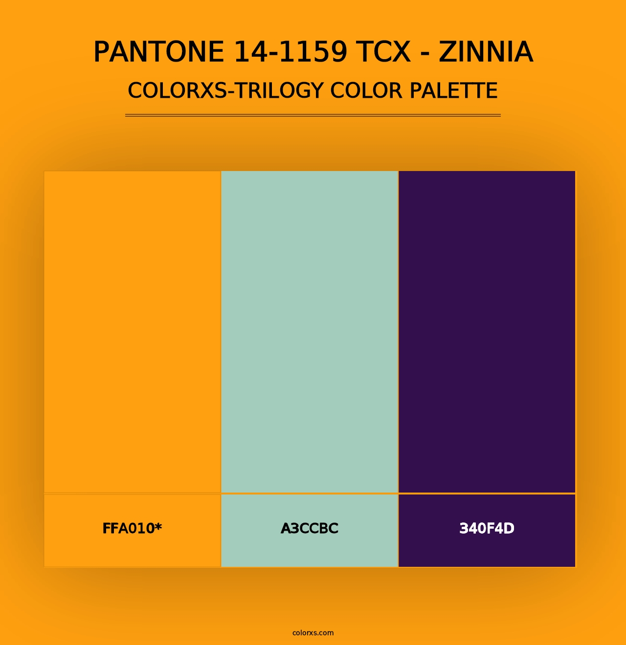 PANTONE 14-1159 TCX - Zinnia - Colorxs Trilogy Palette