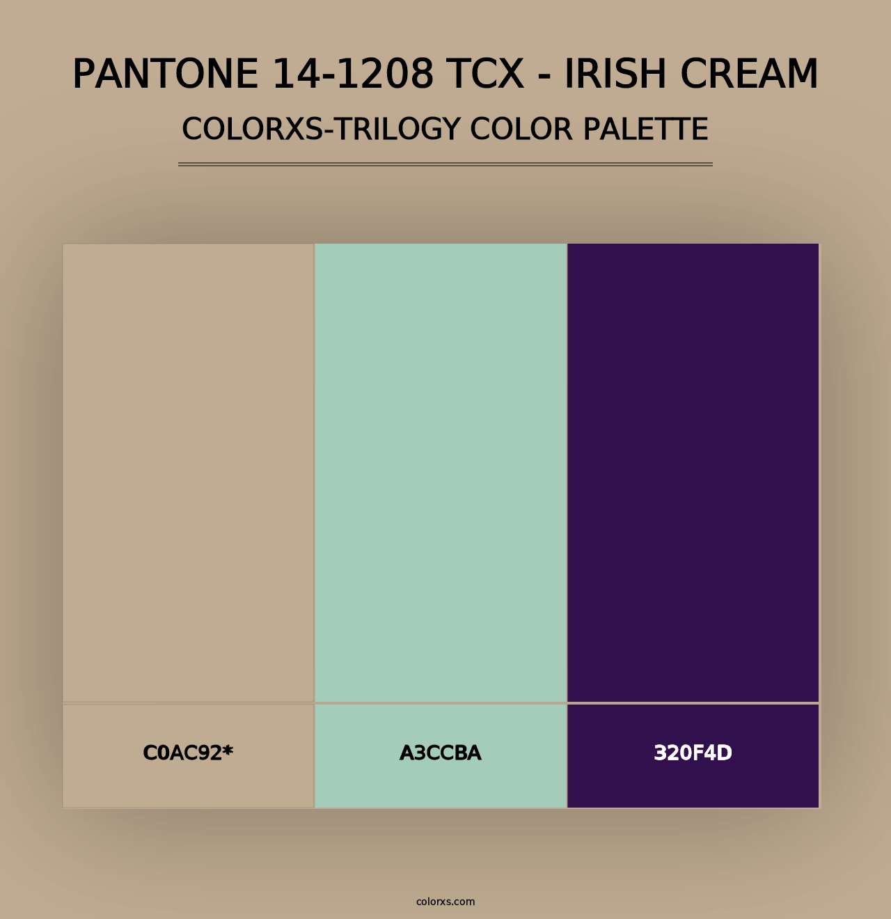 PANTONE 14-1208 TCX - Irish Cream - Colorxs Trilogy Palette