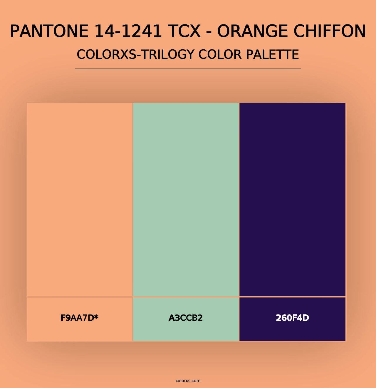 PANTONE 14-1241 TCX - Orange Chiffon - Colorxs Trilogy Palette