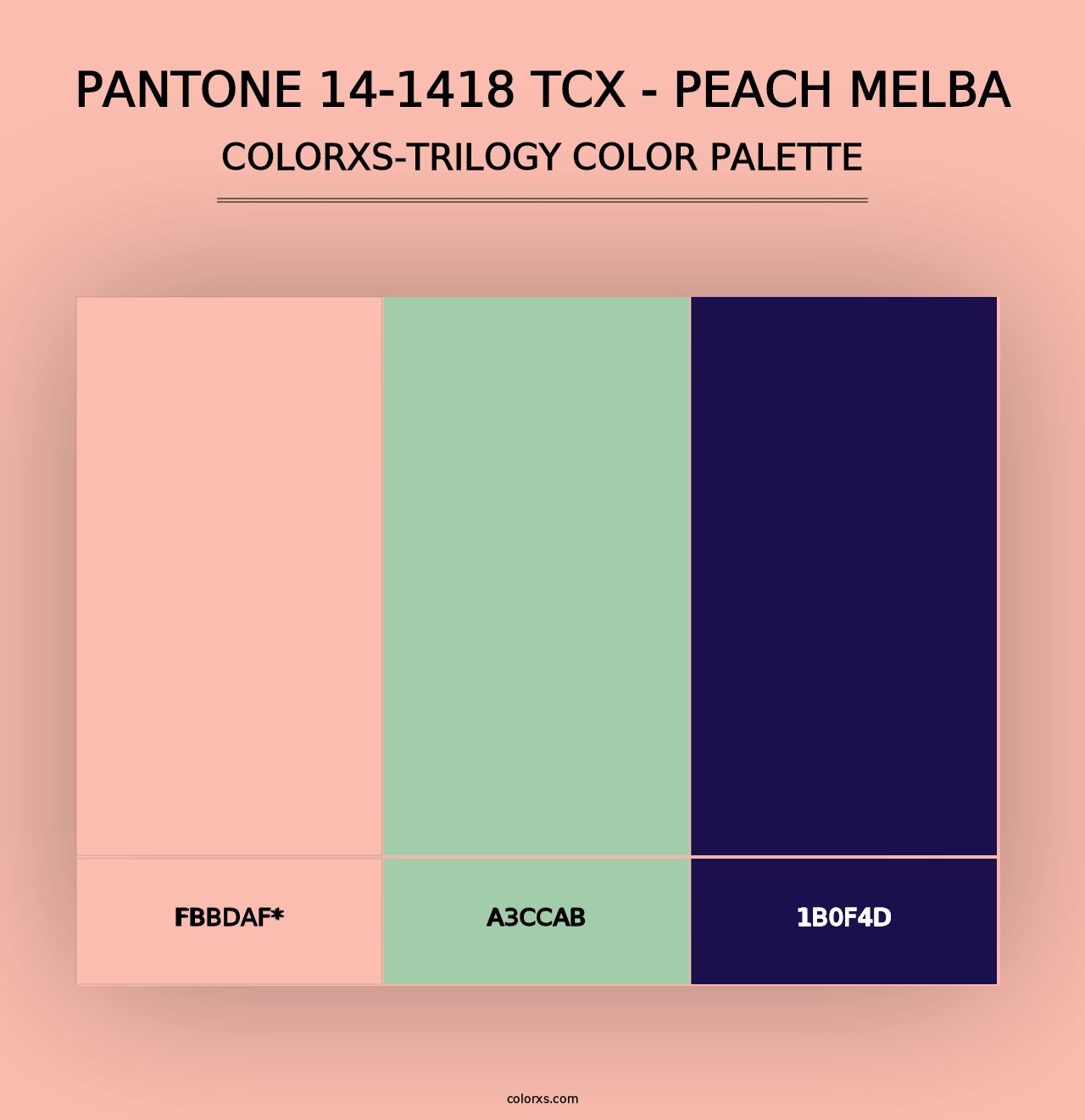 PANTONE 14-1418 TCX - Peach Melba - Colorxs Trilogy Palette