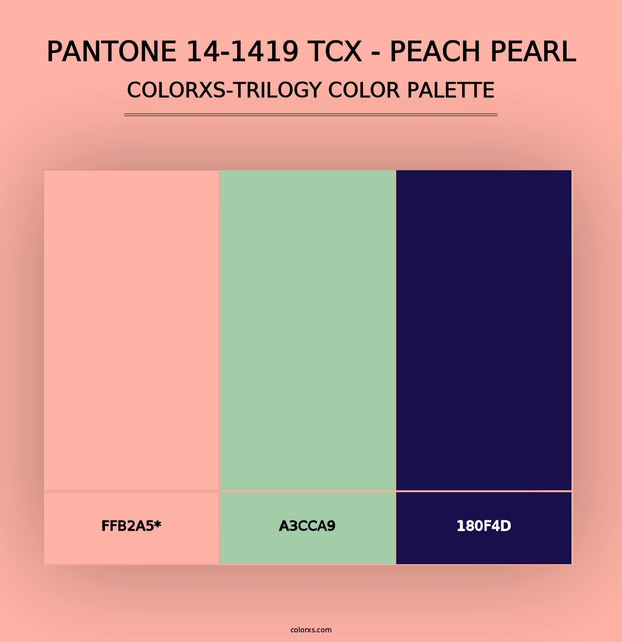 PANTONE 14-1419 TCX - Peach Pearl - Colorxs Trilogy Palette