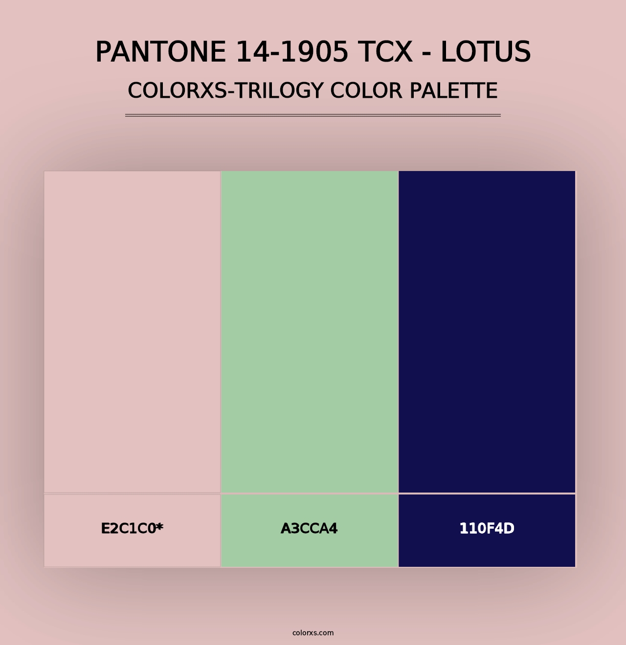 PANTONE 14-1905 TCX - Lotus - Colorxs Trilogy Palette