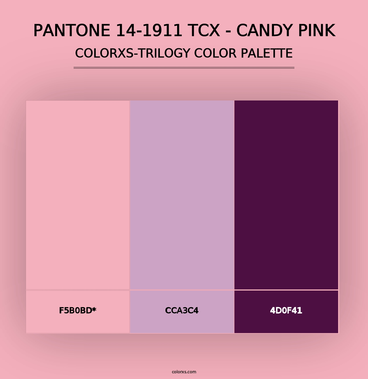 PANTONE 14-1911 TCX - Candy Pink - Colorxs Trilogy Palette