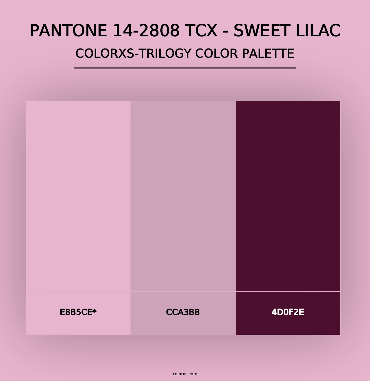 PANTONE 14-2808 TCX - Sweet Lilac - Colorxs Trilogy Palette