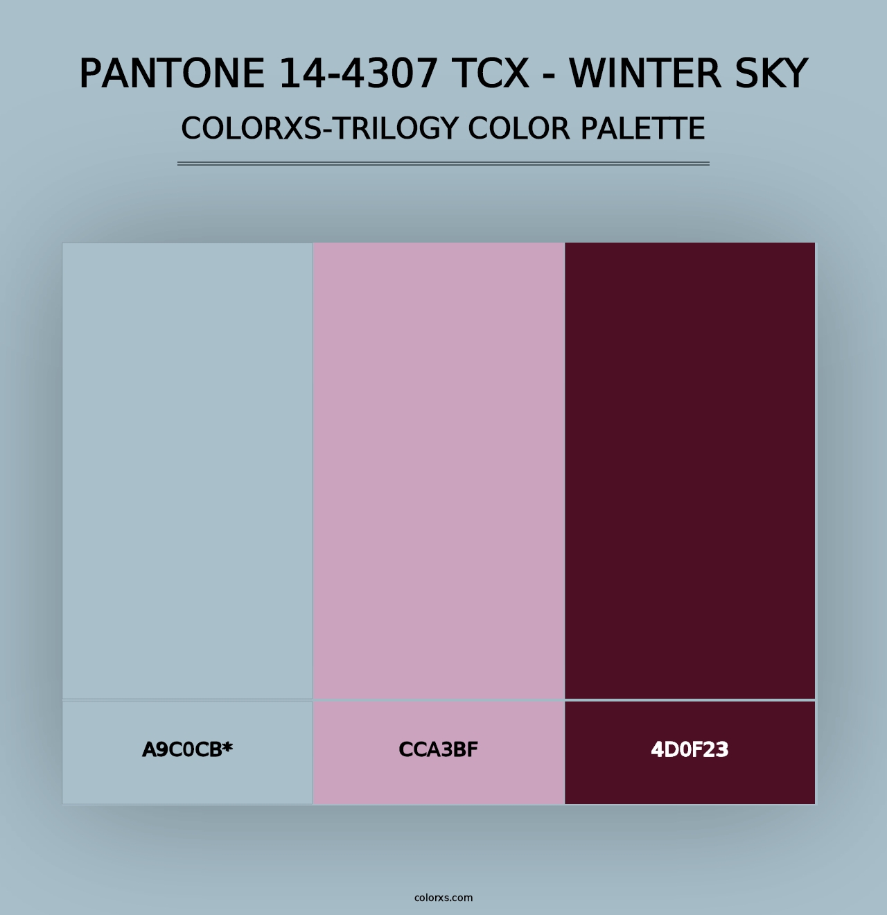 PANTONE 14-4307 TCX - Winter Sky - Colorxs Trilogy Palette