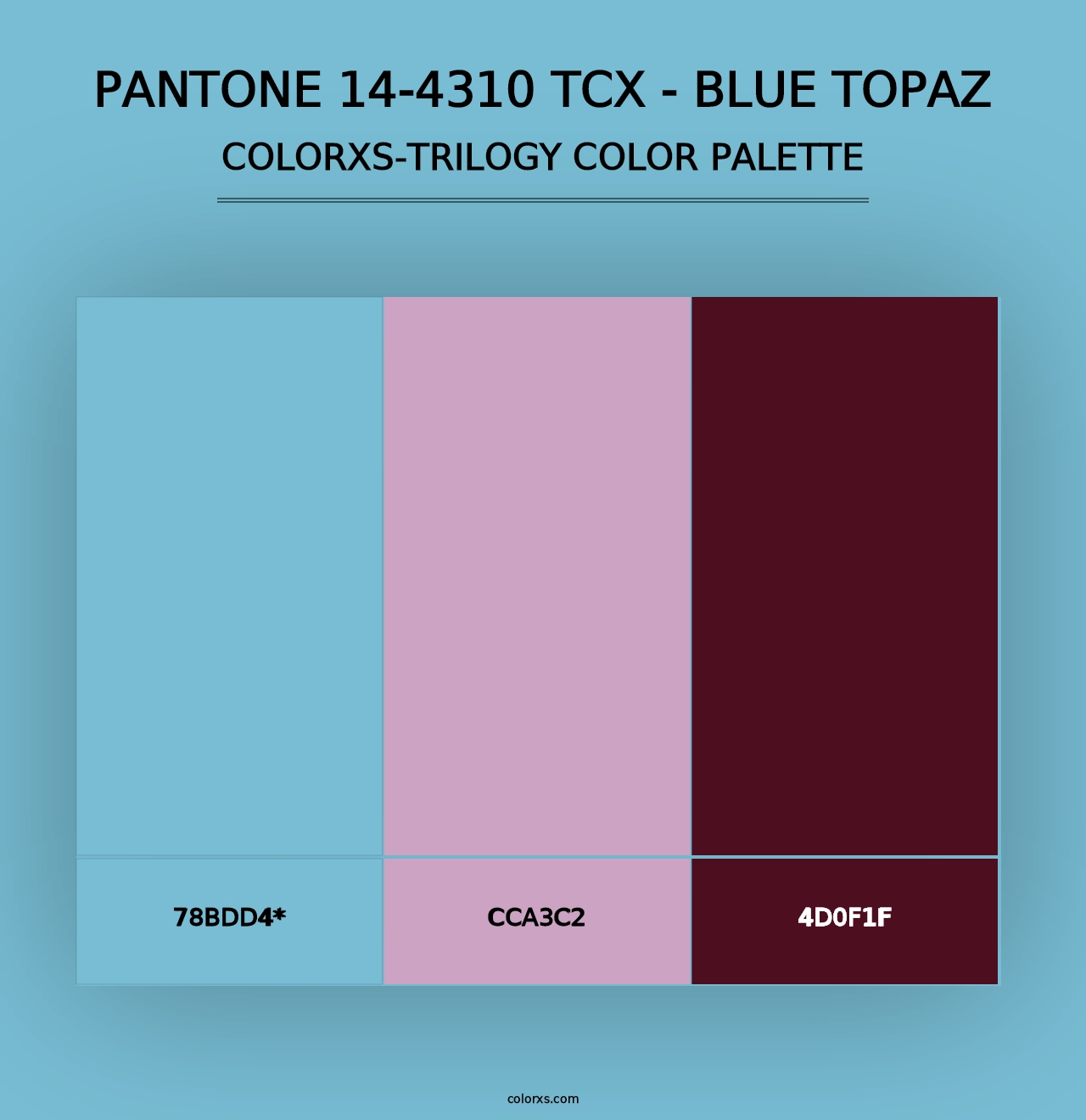 PANTONE 14-4310 TCX - Blue Topaz - Colorxs Trilogy Palette