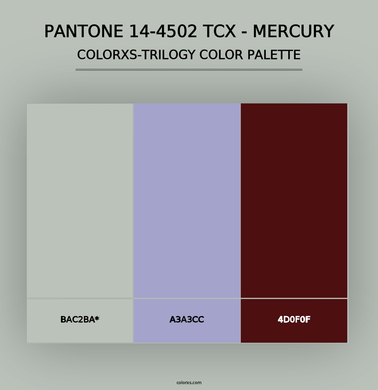 PANTONE 14-4502 TCX - Mercury - Colorxs Trilogy Palette