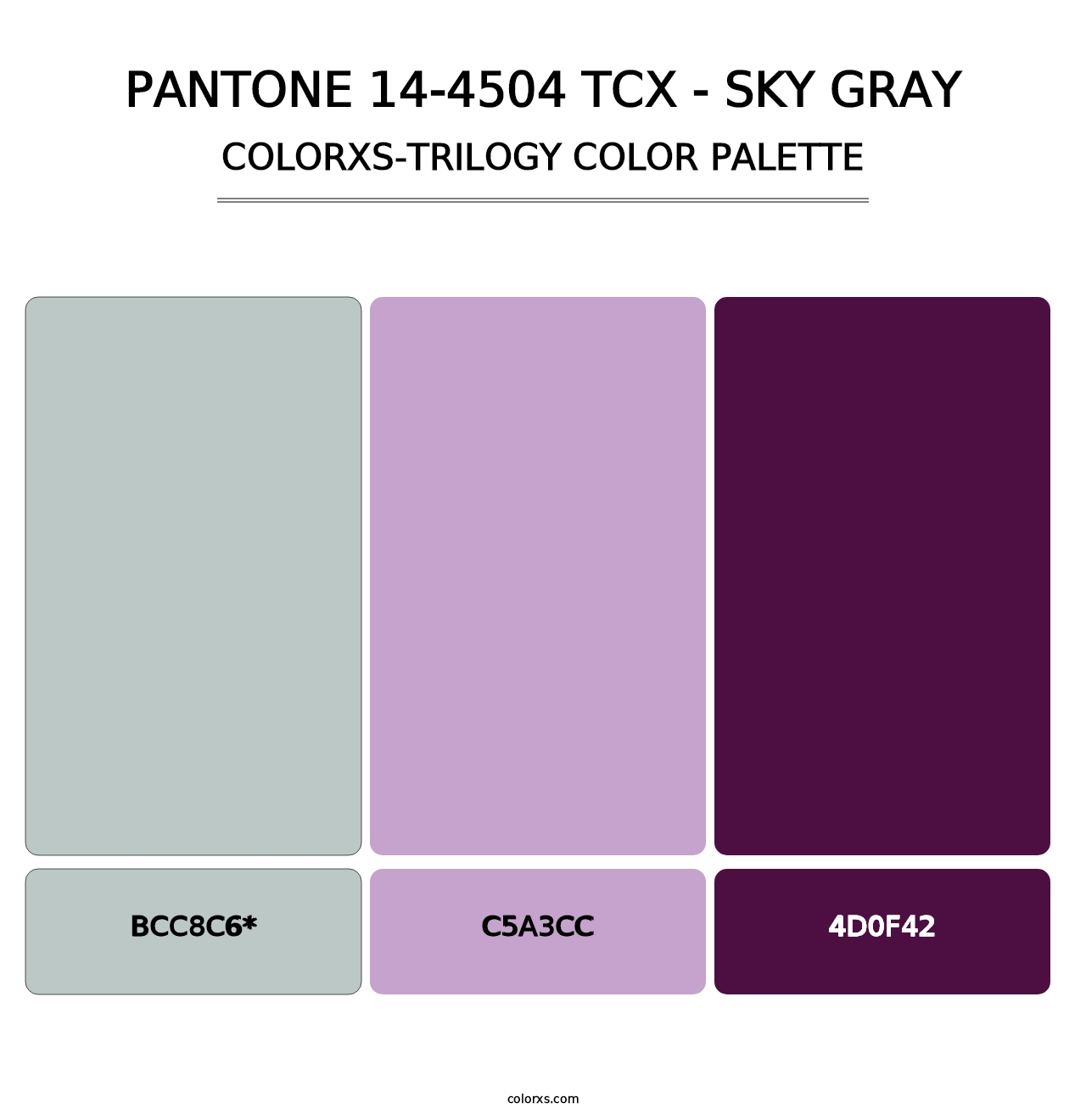 PANTONE 14-4504 TCX - Sky Gray - Colorxs Trilogy Palette