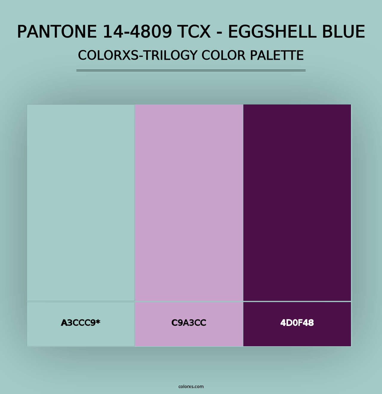 PANTONE 14-4809 TCX - Eggshell Blue - Colorxs Trilogy Palette