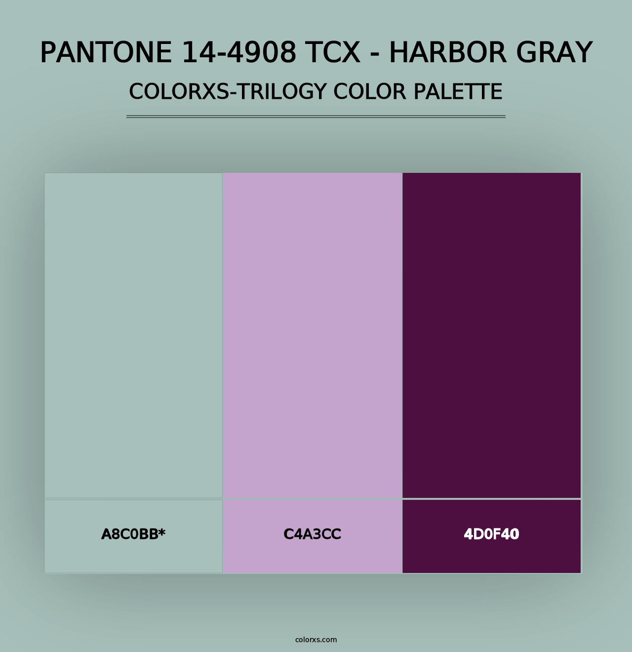 PANTONE 14-4908 TCX - Harbor Gray - Colorxs Trilogy Palette