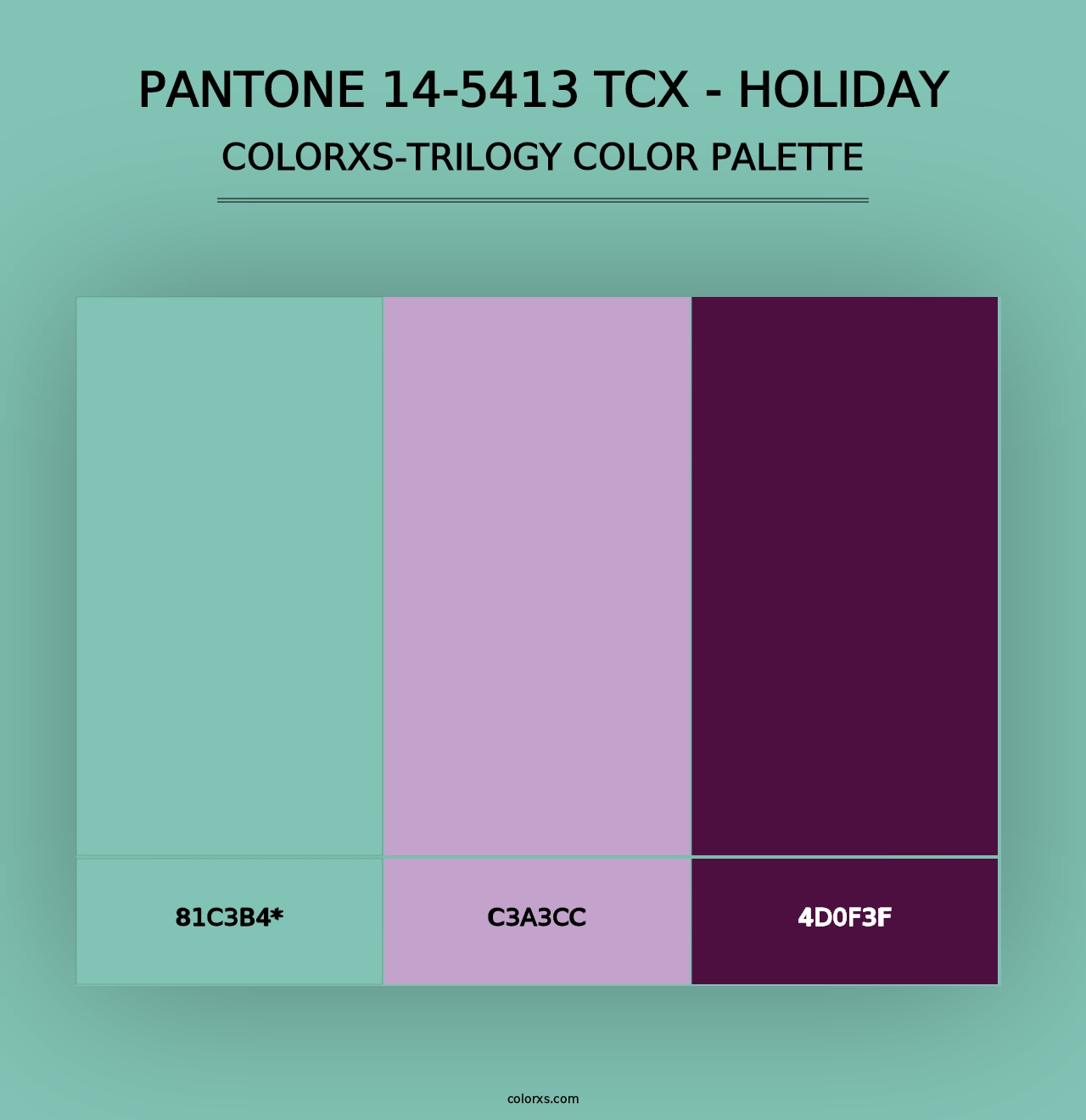 PANTONE 14-5413 TCX - Holiday - Colorxs Trilogy Palette