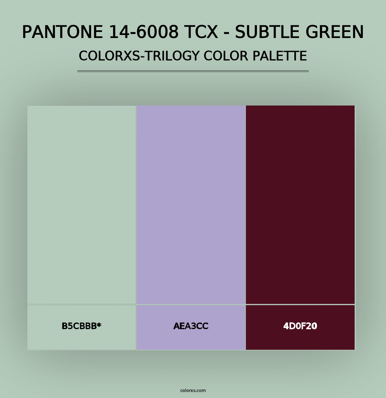 PANTONE 14-6008 TCX - Subtle Green - Colorxs Trilogy Palette