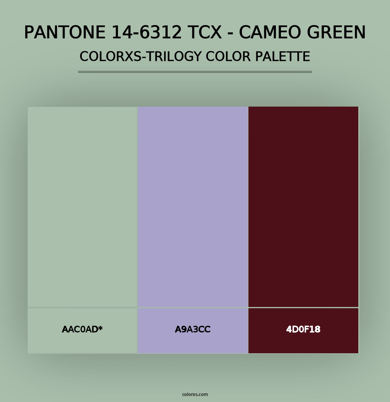 PANTONE 14-6312 TCX - Cameo Green - Colorxs Trilogy Palette