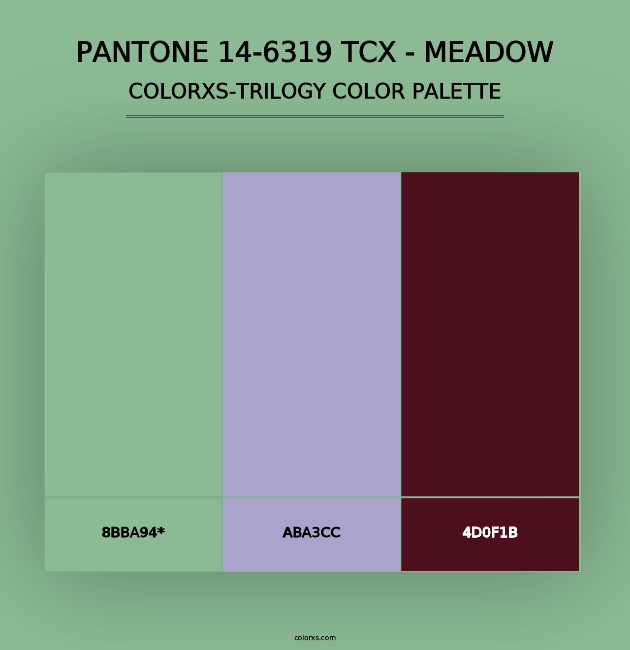 PANTONE 14-6319 TCX - Meadow - Colorxs Trilogy Palette