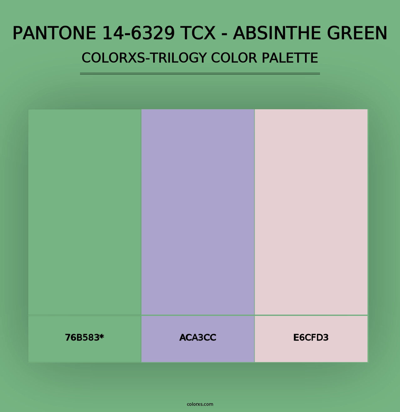 PANTONE 14-6329 TCX - Absinthe Green - Colorxs Trilogy Palette