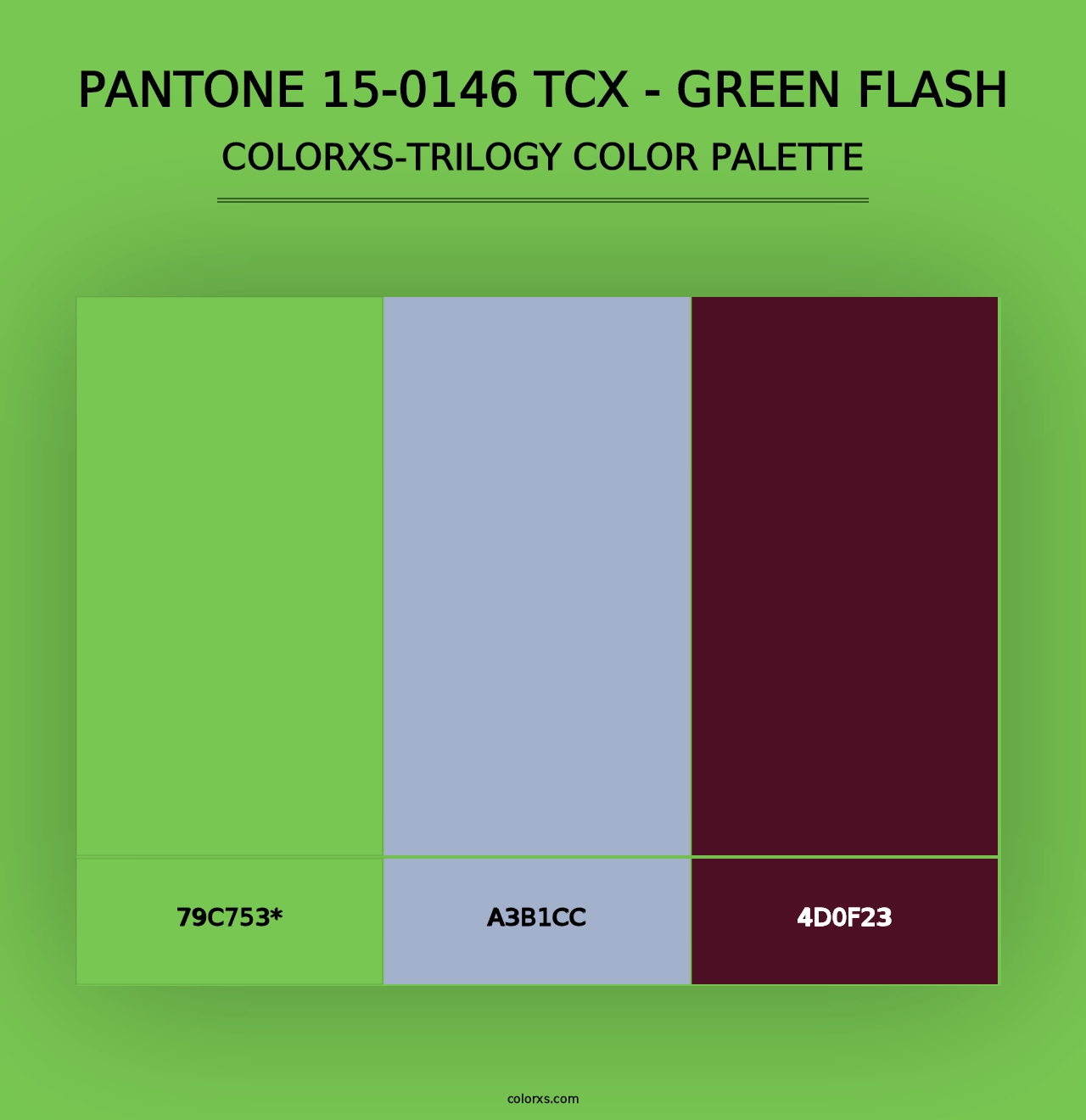 PANTONE 15-0146 TCX - Green Flash - Colorxs Trilogy Palette