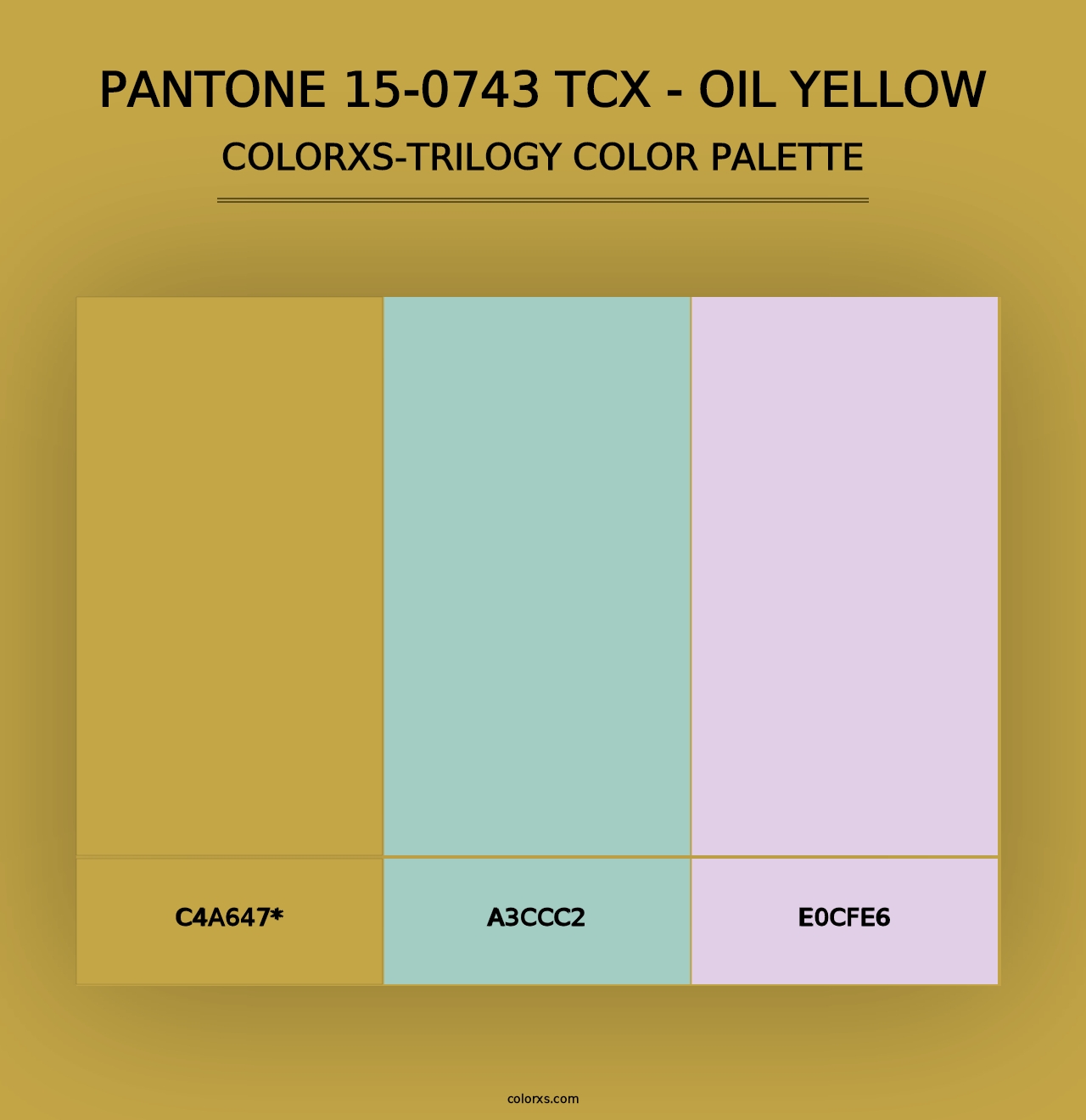 PANTONE 15-0743 TCX - Oil Yellow - Colorxs Trilogy Palette