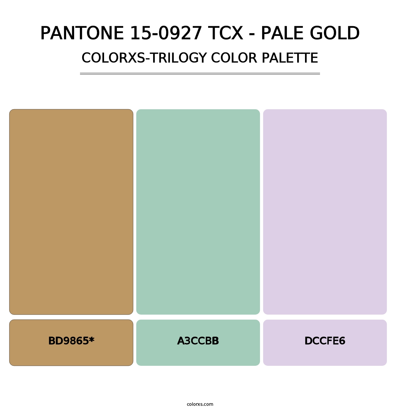 PANTONE 15-0927 TCX - Pale Gold - Colorxs Trilogy Palette