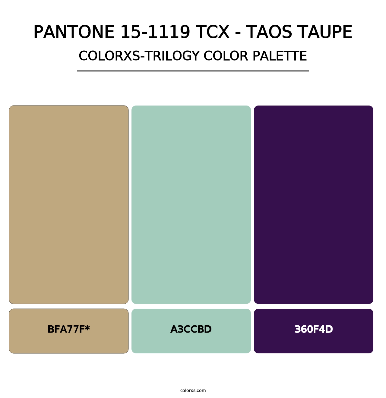 PANTONE 15-1119 TCX - Taos Taupe - Colorxs Trilogy Palette