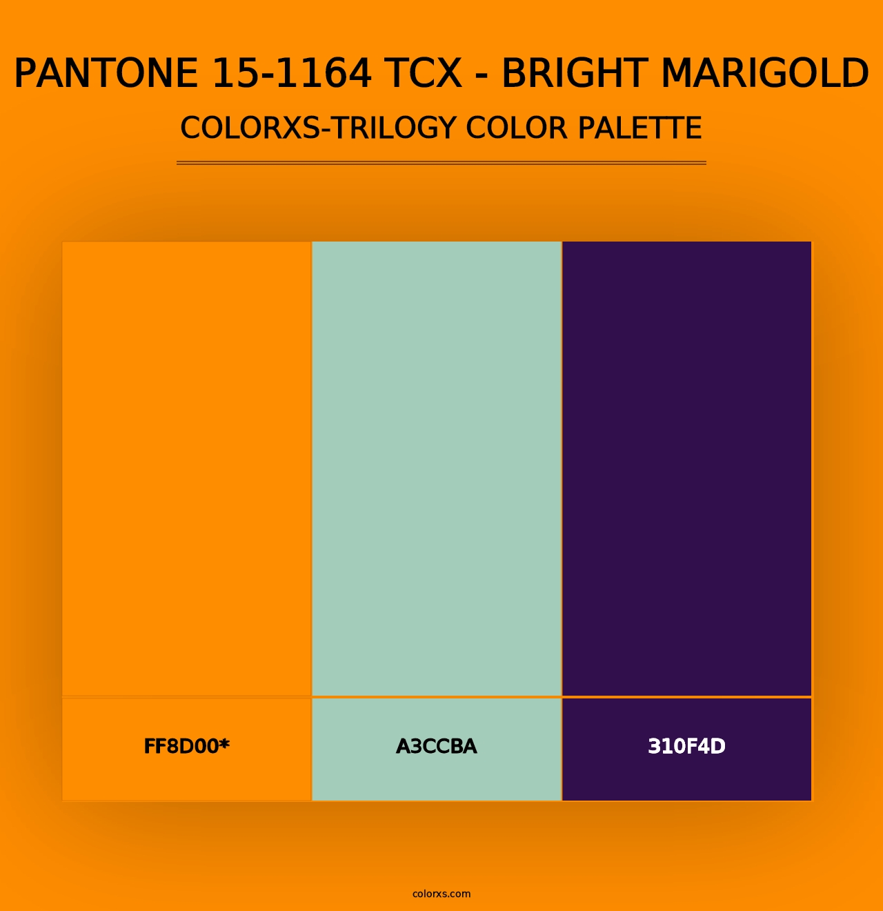 PANTONE 15-1164 TCX - Bright Marigold - Colorxs Trilogy Palette