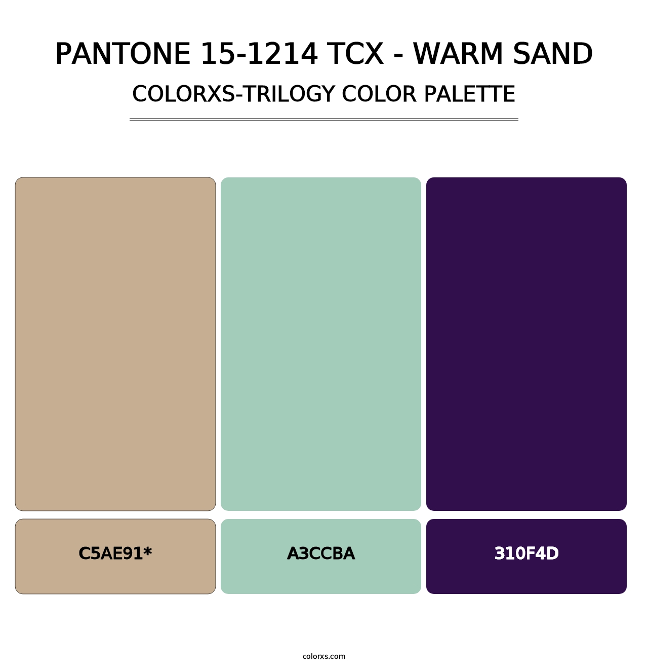 PANTONE 15-1214 TCX - Warm Sand - Colorxs Trilogy Palette