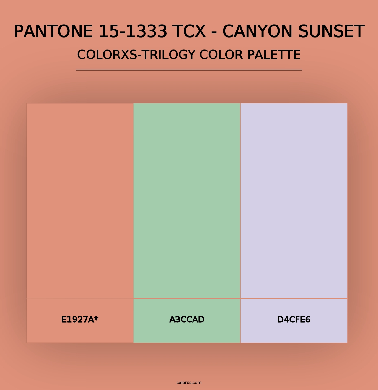 PANTONE 15-1333 TCX - Canyon Sunset - Colorxs Trilogy Palette