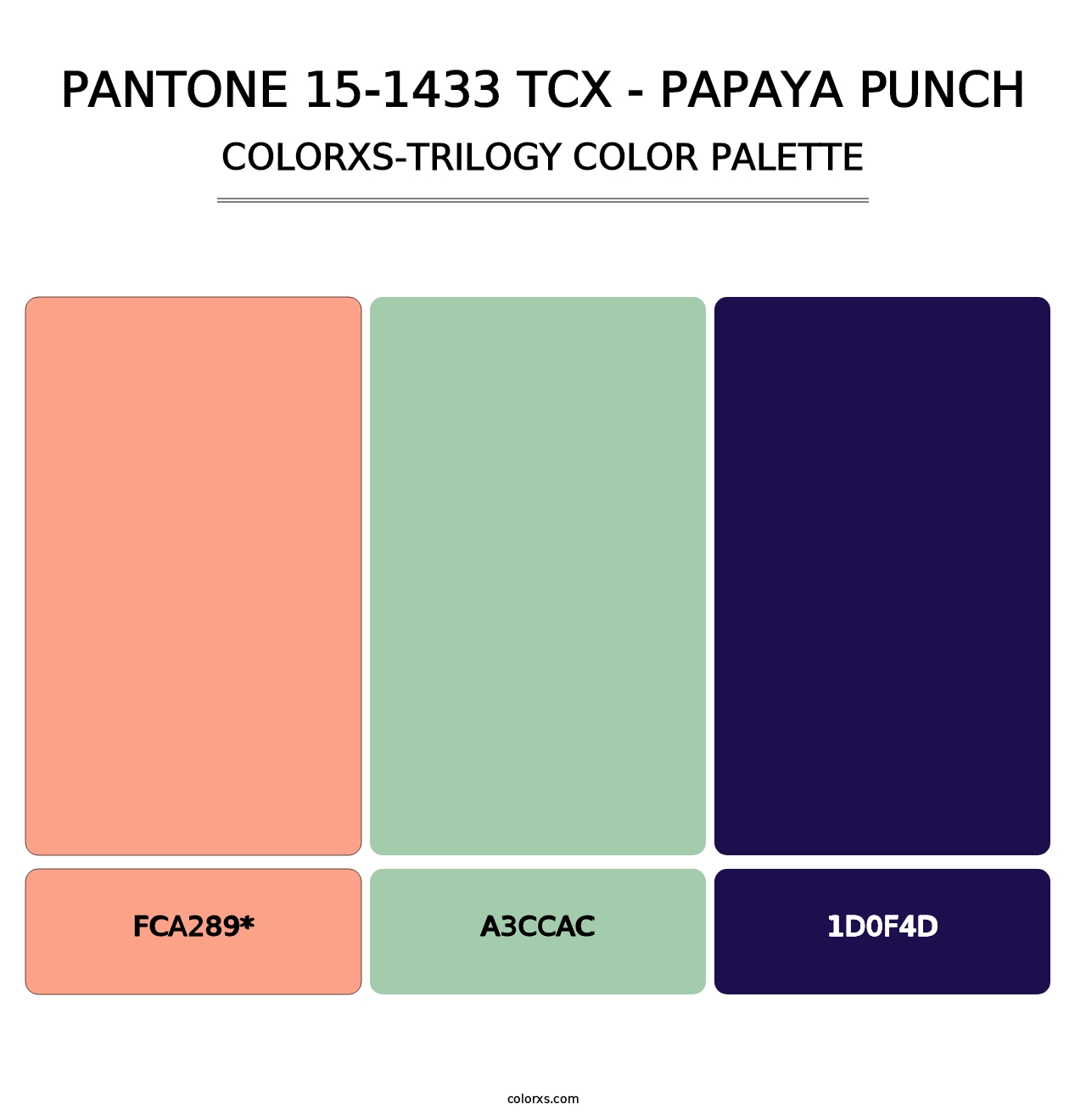 PANTONE 15-1433 TCX - Papaya Punch - Colorxs Trilogy Palette