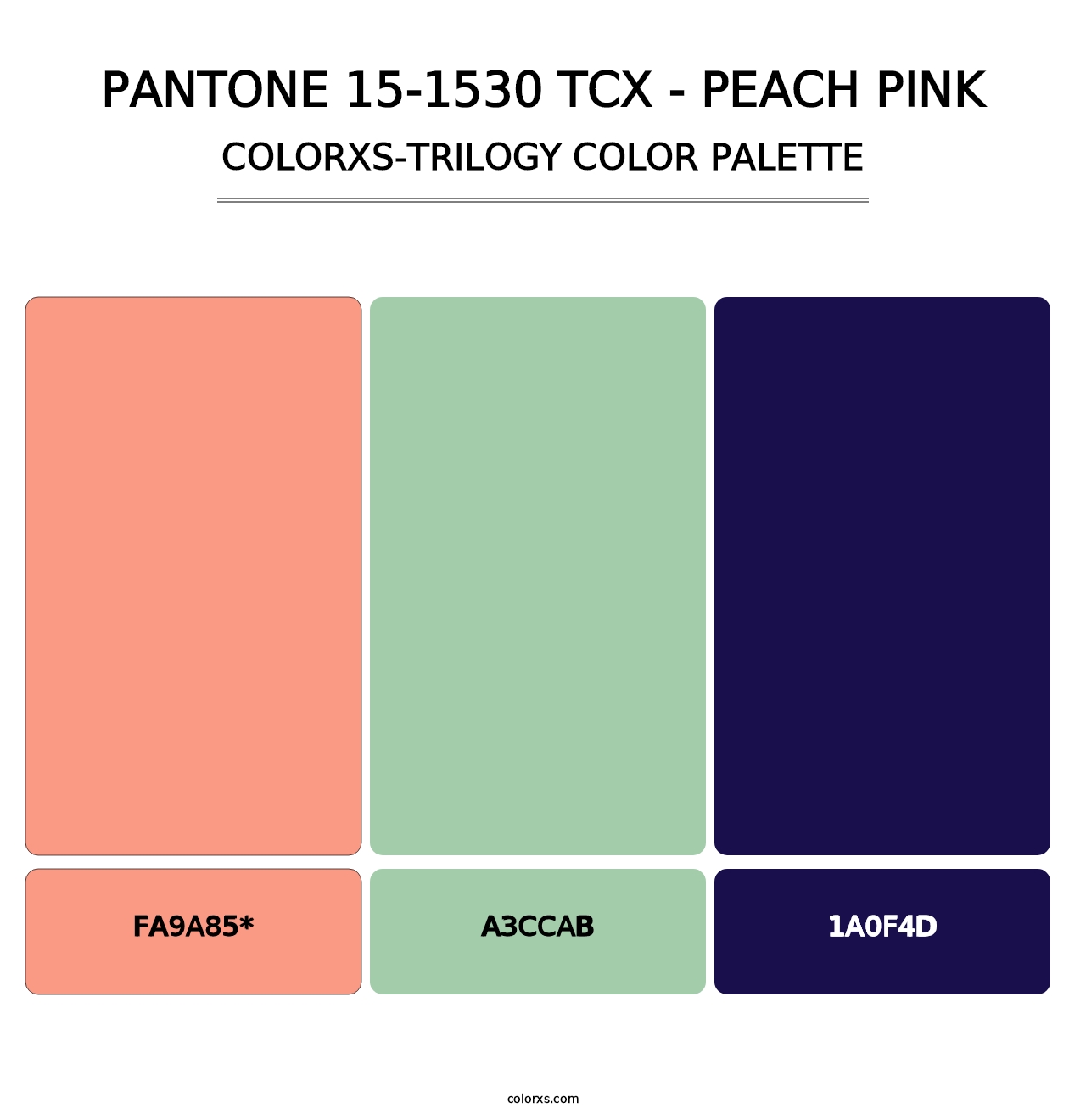 PANTONE 15-1530 TCX - Peach Pink - Colorxs Trilogy Palette