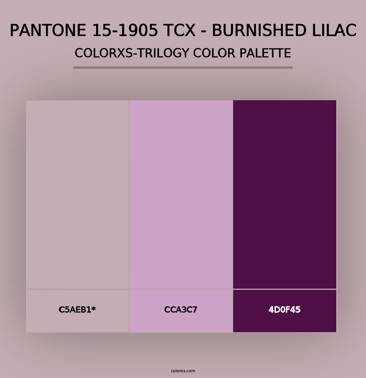 PANTONE 15-1905 TCX - Burnished Lilac - Colorxs Trilogy Palette