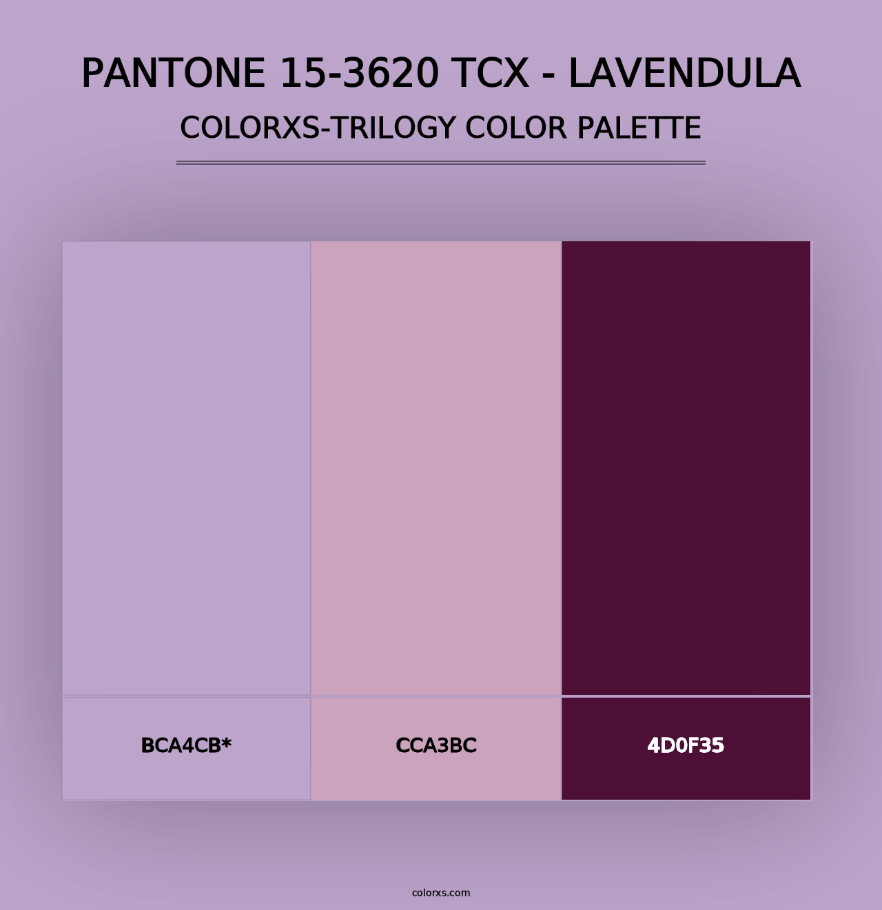 PANTONE 15-3620 TCX - Lavendula - Colorxs Trilogy Palette