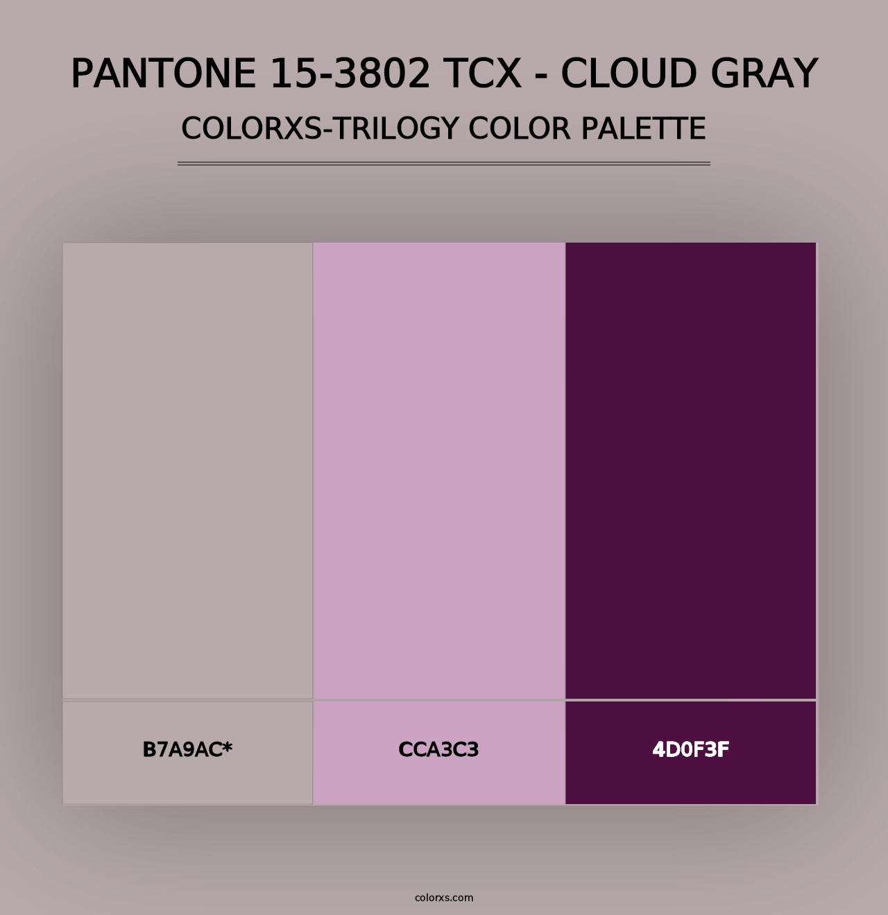 PANTONE 15-3802 TCX - Cloud Gray - Colorxs Trilogy Palette