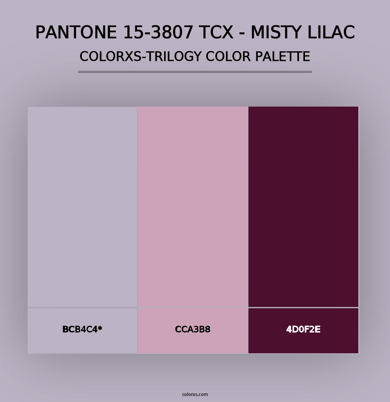 PANTONE 15-3807 TCX - Misty Lilac - Colorxs Trilogy Palette