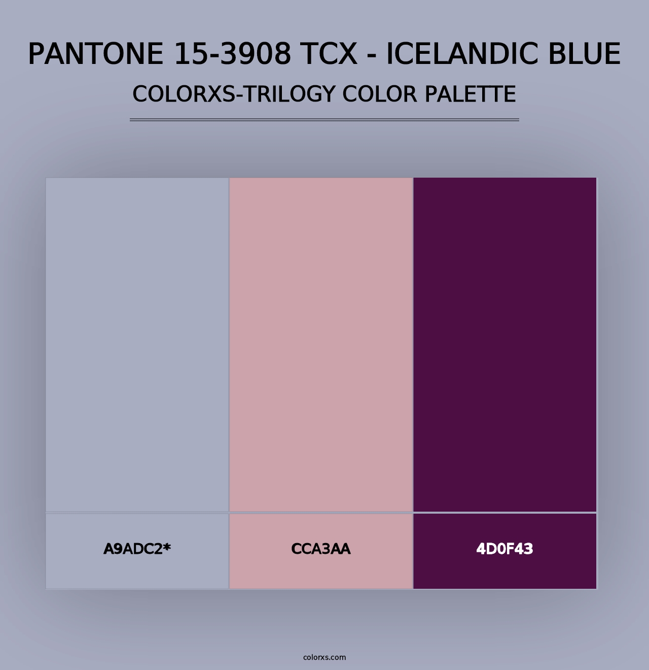 PANTONE 15-3908 TCX - Icelandic Blue - Colorxs Trilogy Palette