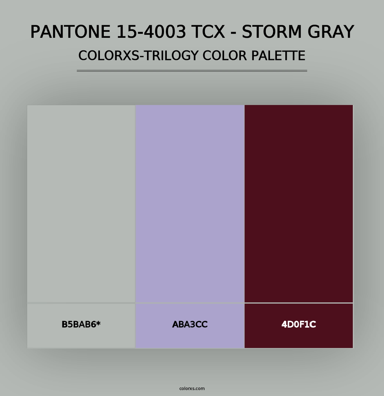 PANTONE 15-4003 TCX - Storm Gray - Colorxs Trilogy Palette