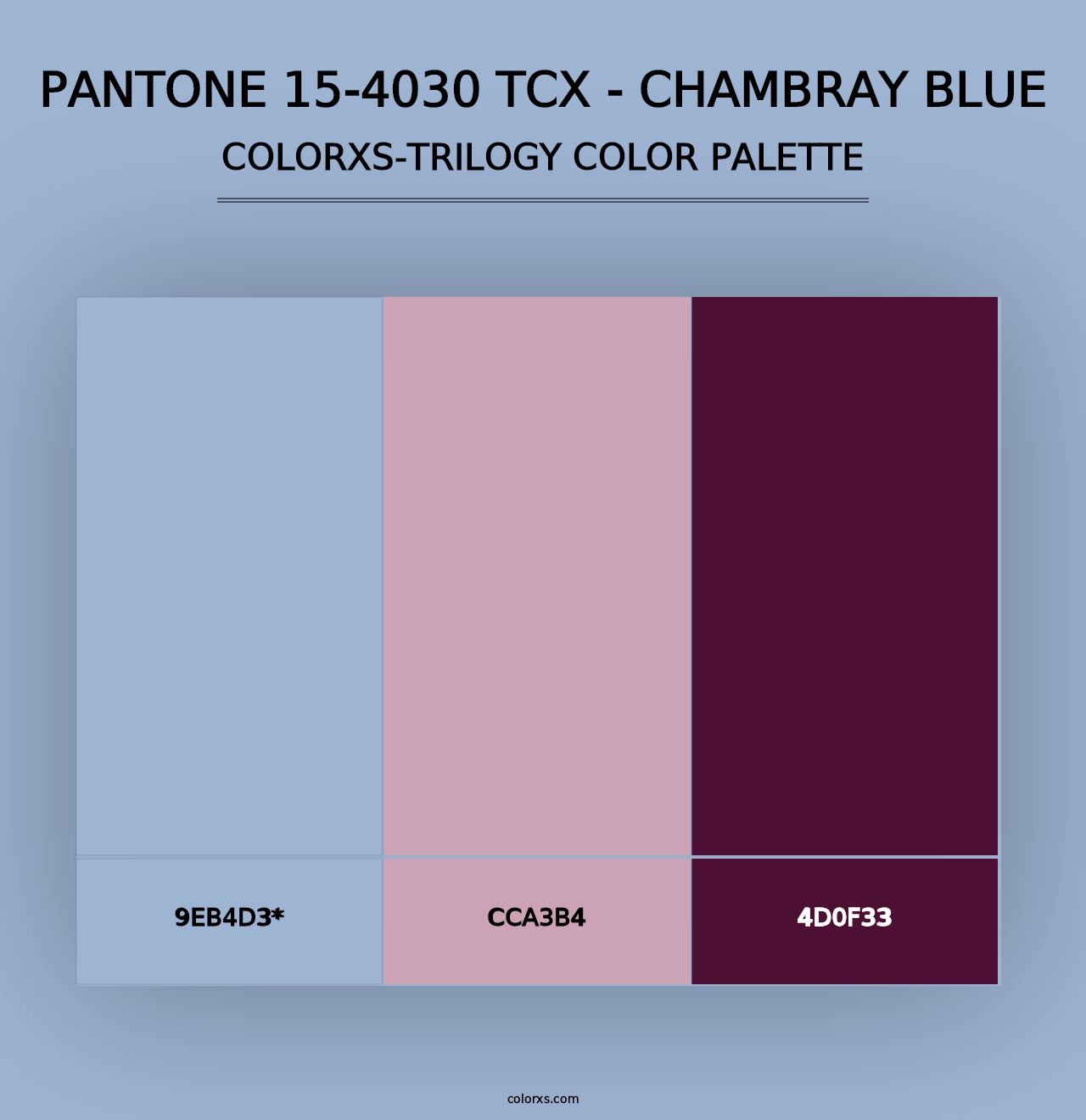 PANTONE 15-4030 TCX - Chambray Blue - Colorxs Trilogy Palette