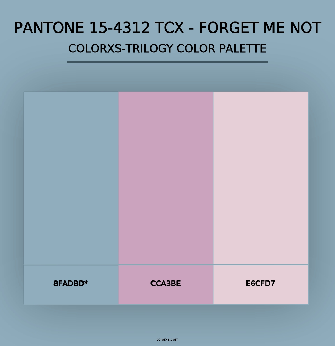 PANTONE 15-4312 TCX - Forget Me Not - Colorxs Trilogy Palette