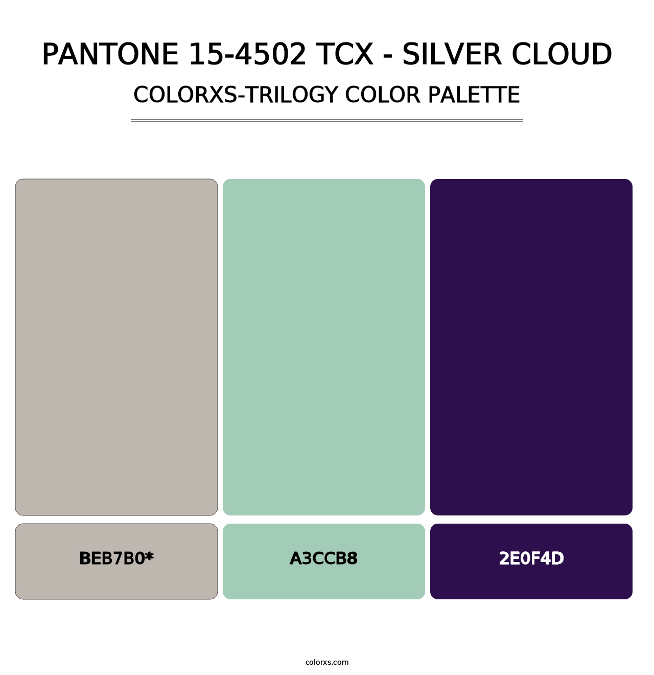 PANTONE 15-4502 TCX - Silver Cloud - Colorxs Trilogy Palette