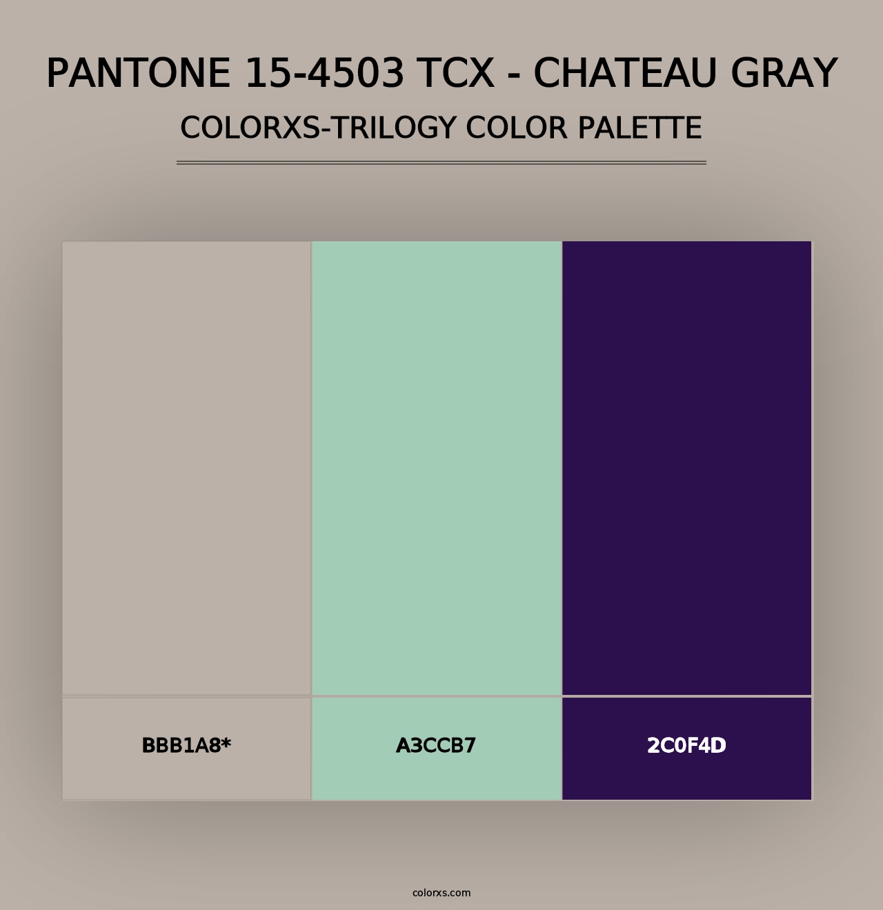 PANTONE 15-4503 TCX - Chateau Gray - Colorxs Trilogy Palette