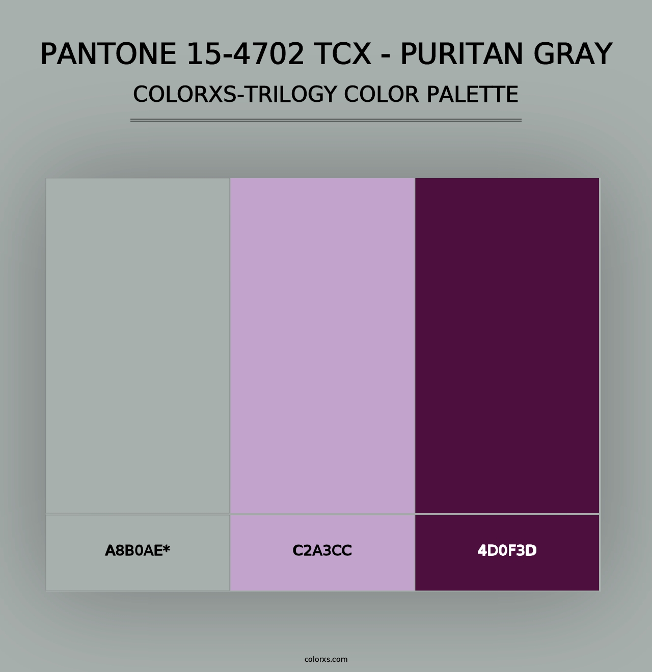 PANTONE 15-4702 TCX - Puritan Gray - Colorxs Trilogy Palette