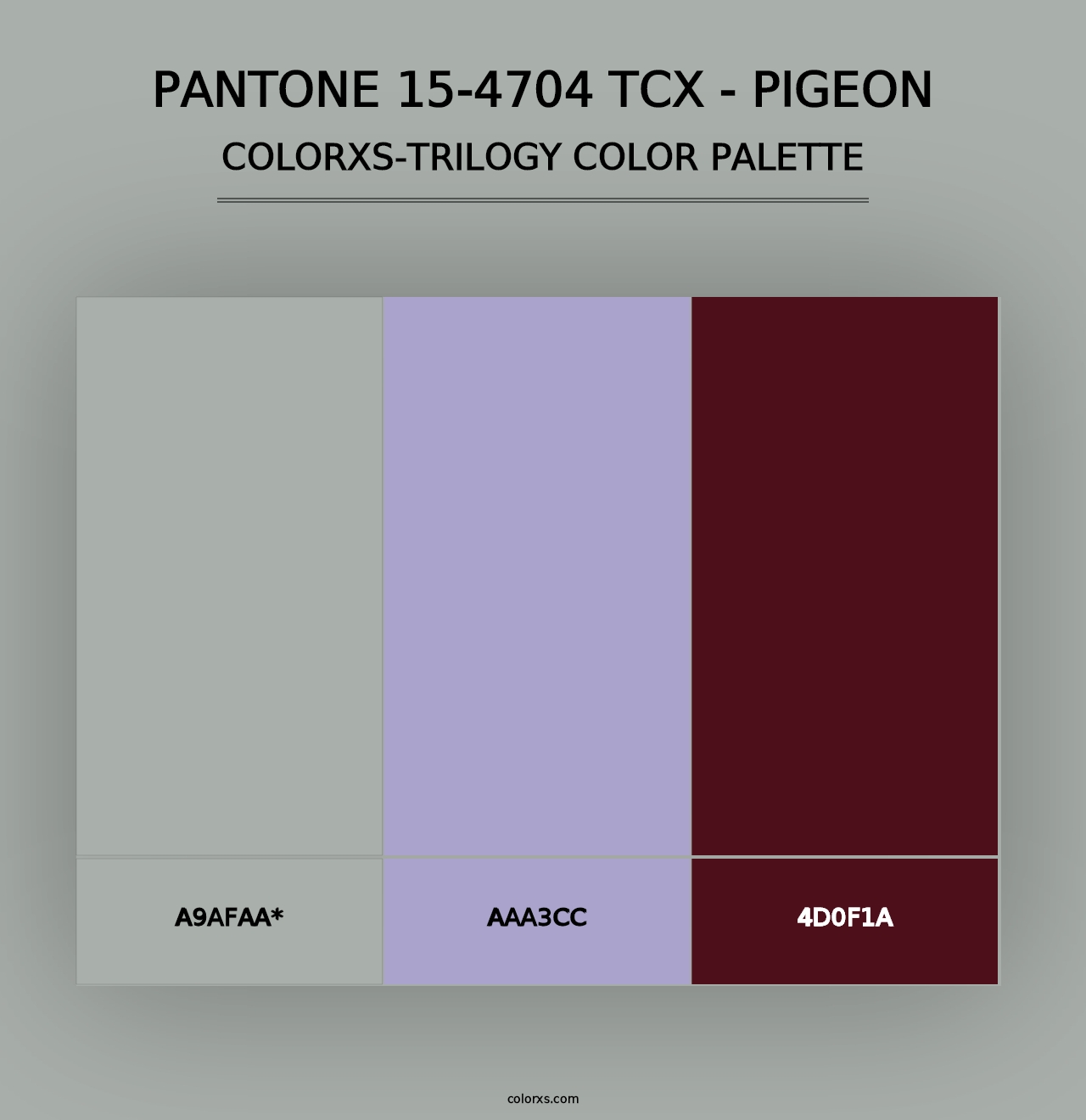 PANTONE 15-4704 TCX - Pigeon - Colorxs Trilogy Palette