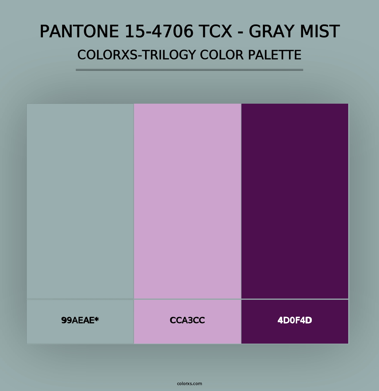 PANTONE 15-4706 TCX - Gray Mist - Colorxs Trilogy Palette