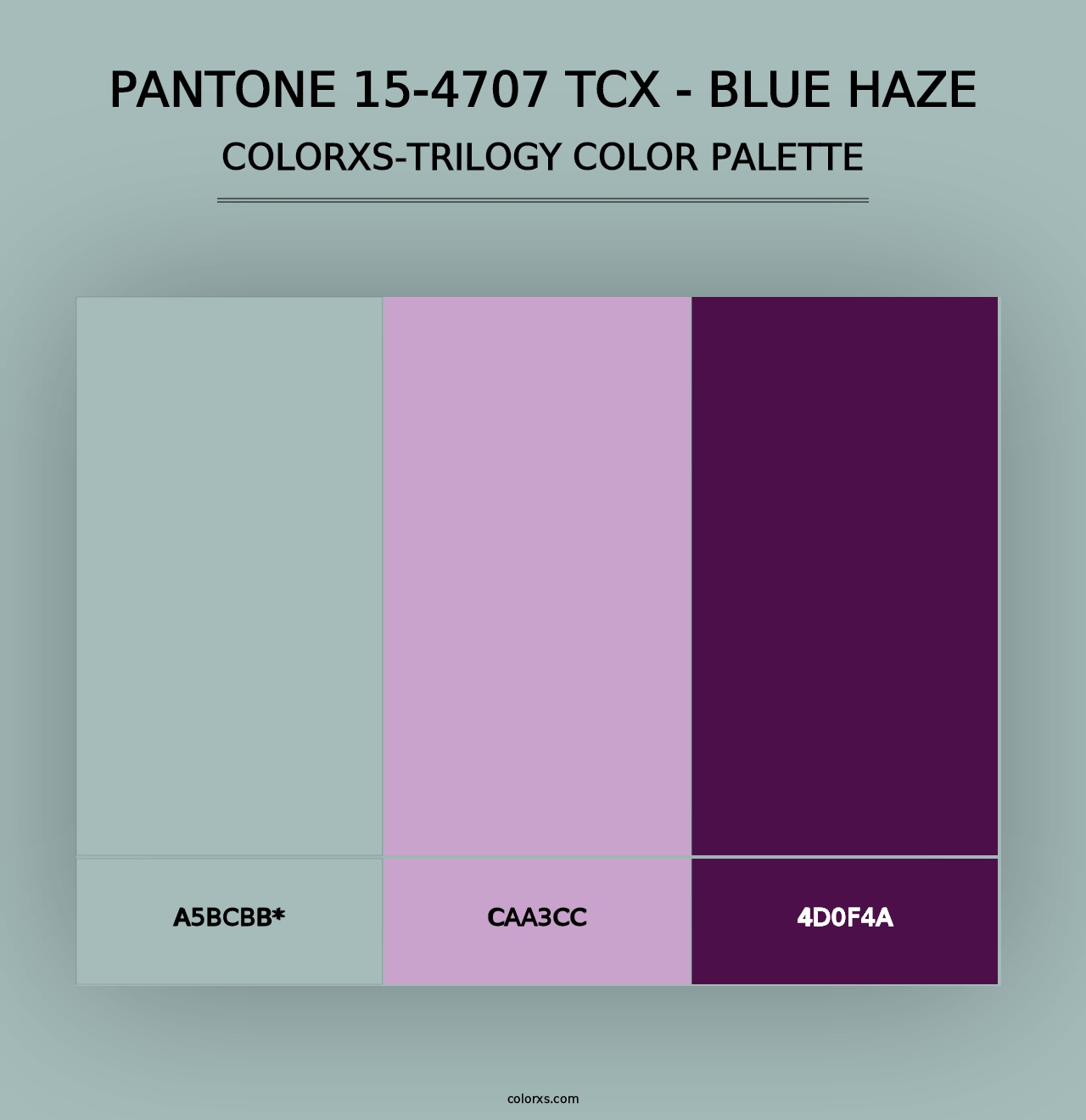 PANTONE 15-4707 TCX - Blue Haze - Colorxs Trilogy Palette