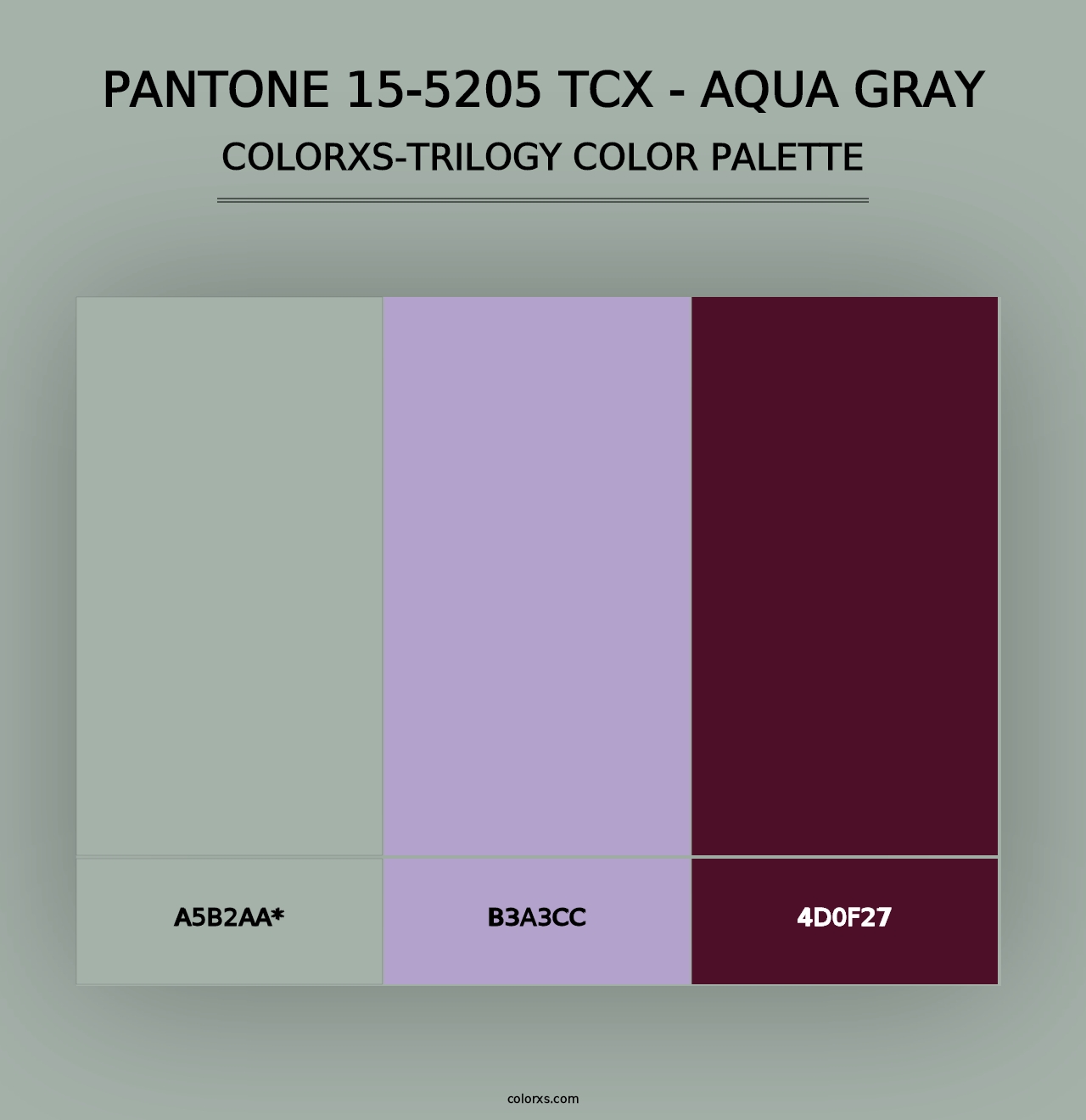 PANTONE 15-5205 TCX - Aqua Gray - Colorxs Trilogy Palette