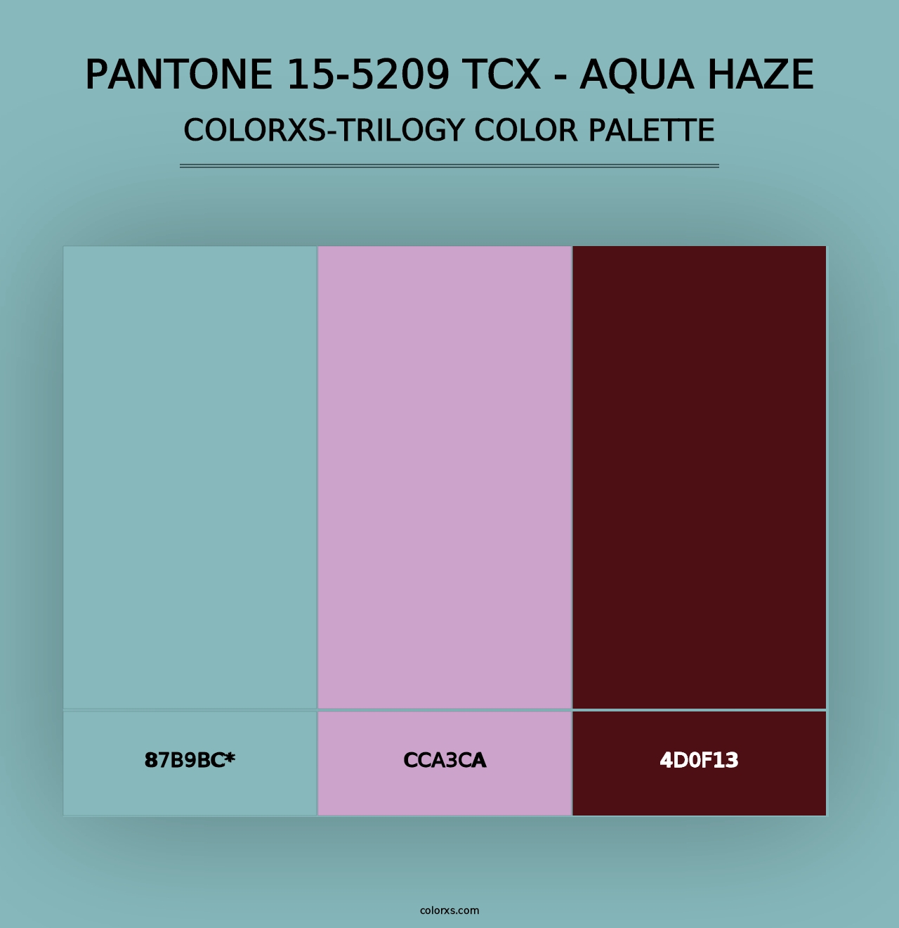 PANTONE 15-5209 TCX - Aqua Haze - Colorxs Trilogy Palette