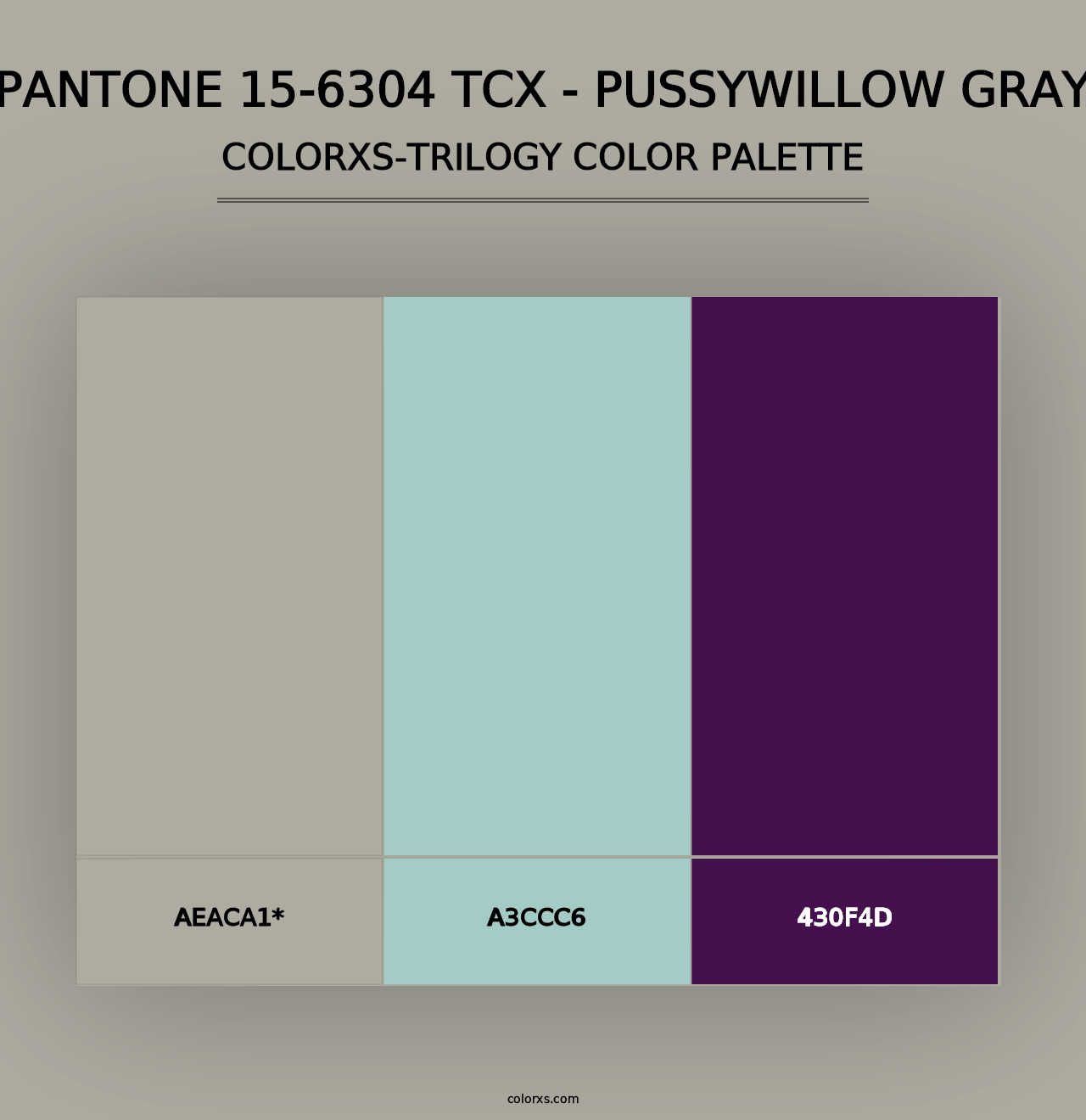 PANTONE 15-6304 TCX - Pussywillow Gray - Colorxs Trilogy Palette