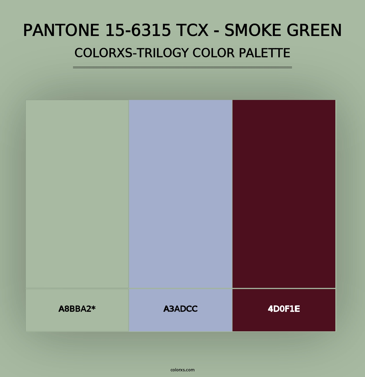 PANTONE 15-6315 TCX - Smoke Green - Colorxs Trilogy Palette