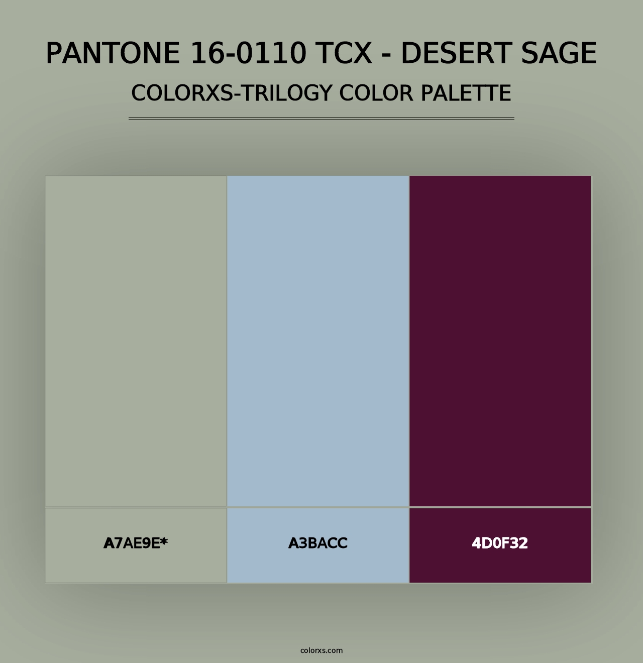 PANTONE 16-0110 TCX - Desert Sage - Colorxs Trilogy Palette