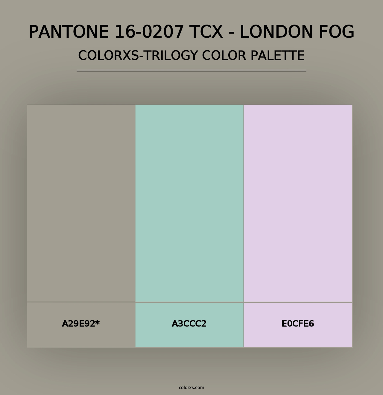 PANTONE 16-0207 TCX - London Fog - Colorxs Trilogy Palette